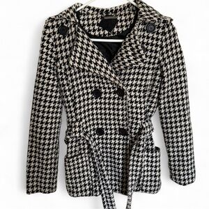 Jou Jou Black and White Houndstooth Heavyweight Blazer Size Small Winter Wear